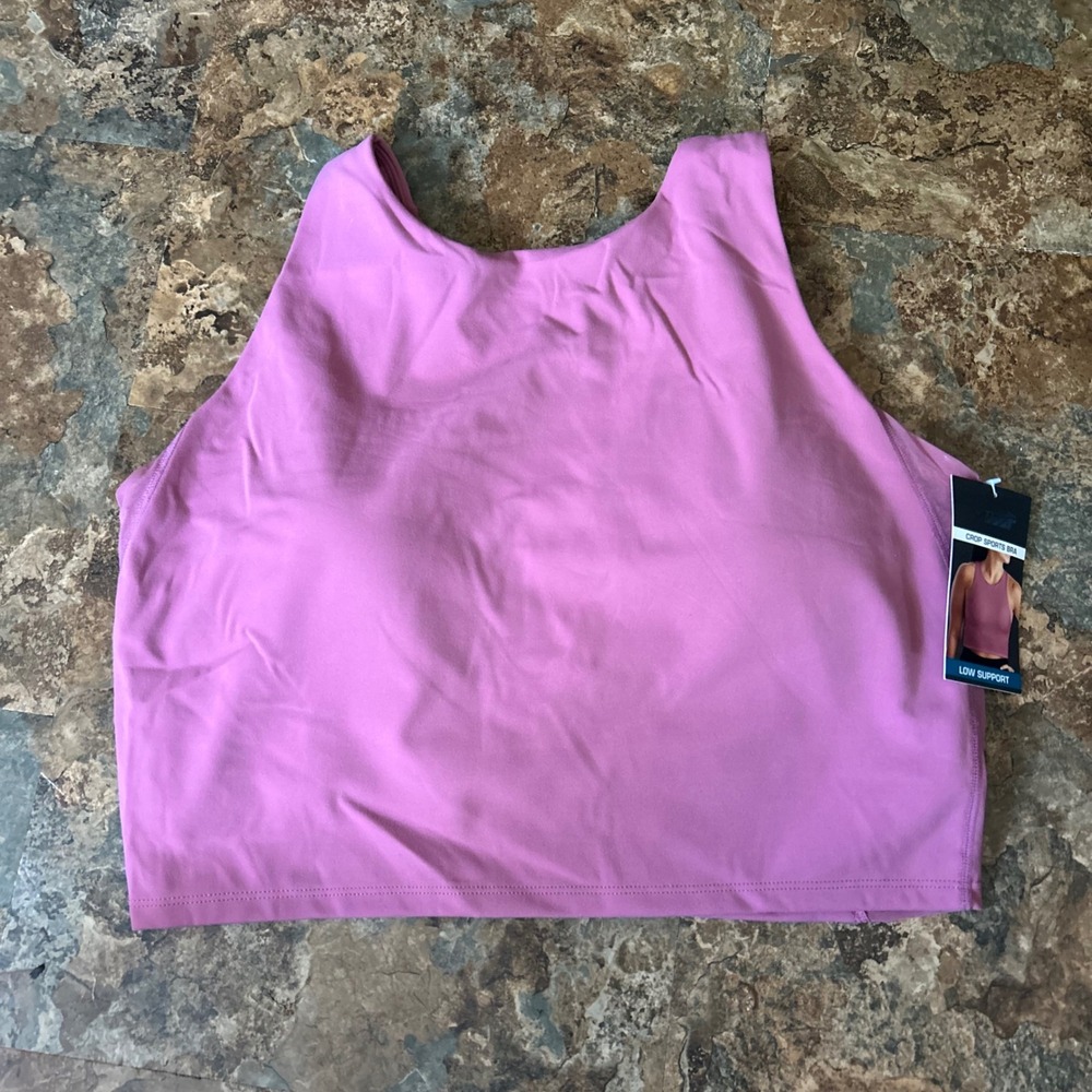 Avia Wirefree Crop Sports Bra Womens Size XL (D-DD) Pink Moisture Wicking
